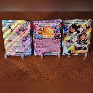 pokemon cards-Wigglytuff ex 222/091, Paldean Student 231/091, Dedenne ex 093/193